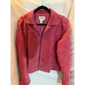 Live a Little Pink Suede Leather Jacket – Women’s Large